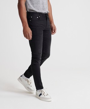 Superdry 02 Travis Skinny Férfi Farmer Fekete | BFXLG6354